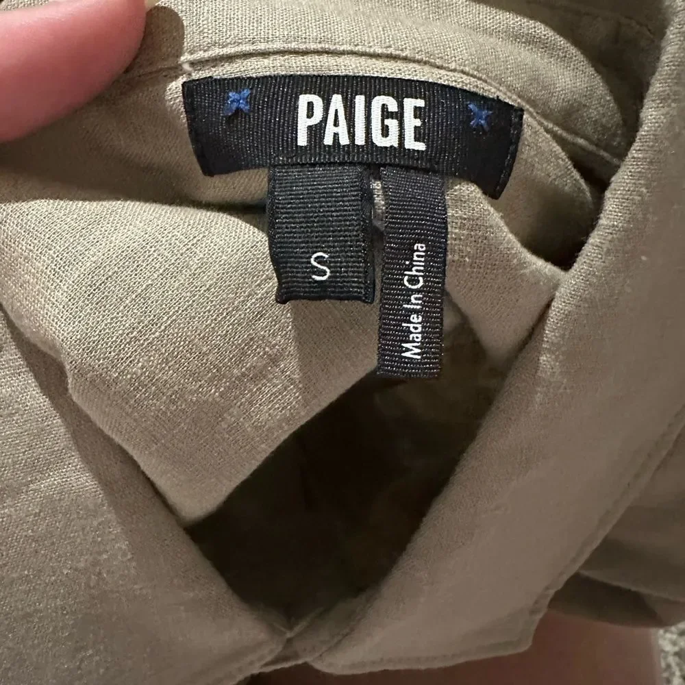 PAIGE NWT Men’s Ferrell Shirt in the color Soft Tan size Small
